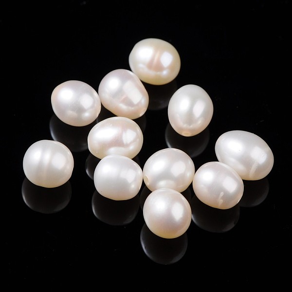 

PandaHall Natural Cultured Freshwater Pearl Beads, Half Drilled Hole, Grade AA, Rice, White, about 6~8mm in diameter, hole: 0.9mm Pearl Rice..., Yellow