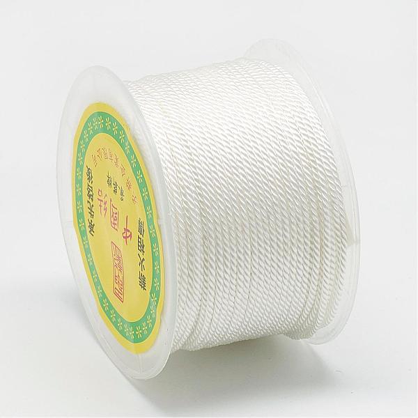 

PandaHall Nylon Threads, Milan Cords/Twisted Cords, White, 1.5~2mm, about 54.68 yards(50m)/roll Nylon White