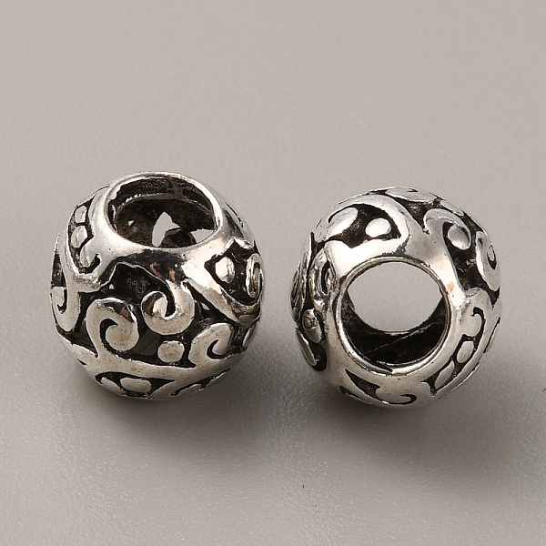 

PandaHall Tibetan Style Alloy European Beads, Large Hole Beads, Rondelle, Antique Silver, 10.5x9mm, Hole: 4mm Alloy Rondelle