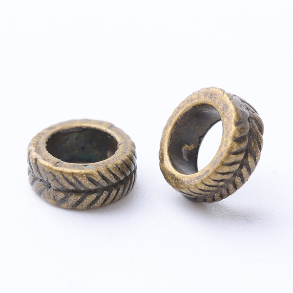 

PandaHall Tibetan Style Alloy European Beads, Large Hole Beads, Donut, Cadmium Free & Nickel Free & Lead Free, Antique Bronze, 7x3mm, Hole...