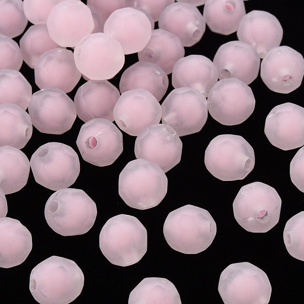 

PandaHall Transparent Acrylic Beads, Bead in Bead, Frosted, Faceted, Round, Pink, 9.5x9.5mm, Hole: 2mm, about 1041pcs/500g Acrylic Round...
