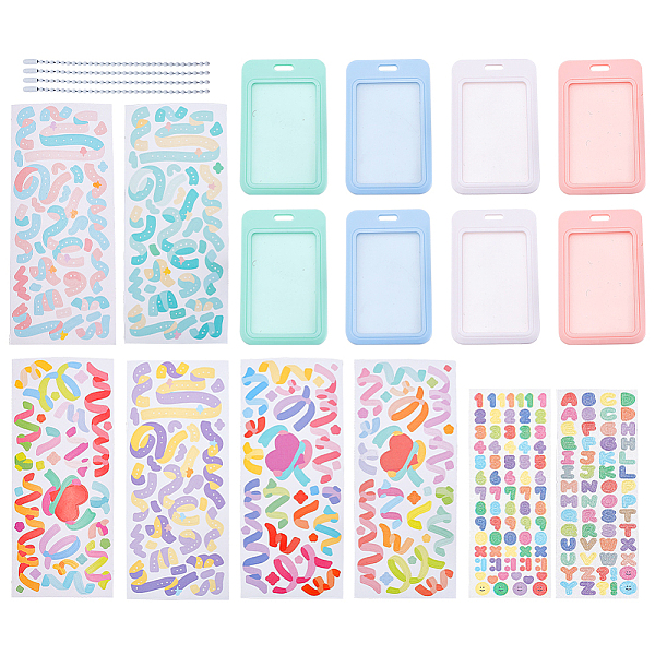 

PandaHall BENECREAT DIY Plastic ID Card Tag Pendant Making Kits, including Card Holders, Sparkle PET Stickers and Iron Ball Chain, Mixed..., Multicolor