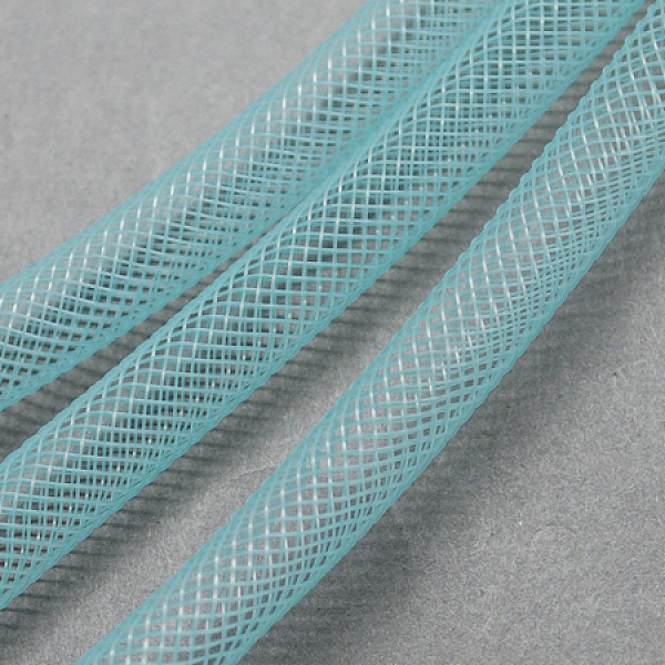 

PandaHall Plastic Net Thread Cord, Light Sky Blue, 10mm, 30Yards Plastic Blue