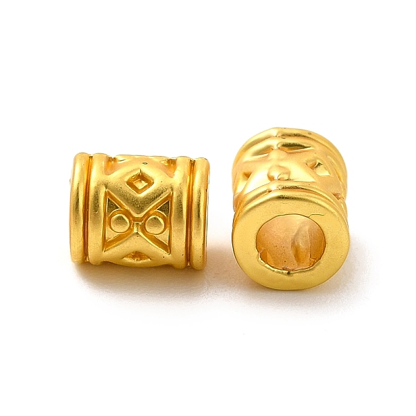 

PandaHall Rack Plating Alloy Beads, Lead Free & Cadmium Free & Nickel Free, Column with Rhombus pattern, Matte Gold Color, 6x5mm, Hole: 3mm...