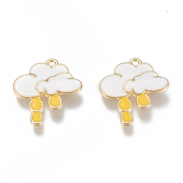 

PandaHall Alloy Enamel Pendants, Cadmium Free & Lead Free, Cloud with Raining, Golden, White, 24x20.5x3mm, Hole: 1.6mm Alloy+Enamel Cloud...