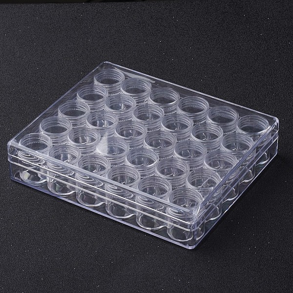 PandaHall (Defective Closeout Sale), Plastic Bead Containers, Rectangle and Column, Clear, 16x13.5x3.5cm, 30pcs/set Plastic Rectangle Clear