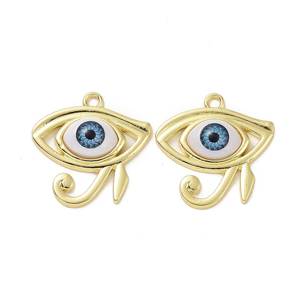 

PandaHall Rack Plating Alloy Acrylic Pandants, Eye of Horus, Light Gold, 30x29x7mm, Hole: 2.7mm Alloy Eye of Horus