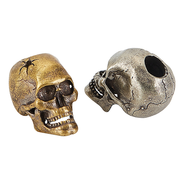 

PandaHall arricraft 2 Pcs Skull Brass Beads, Skull Shape Paracord Beads Knife Bead Charms Skull Knife Lanyard Bead for Keychain Handcrafted...