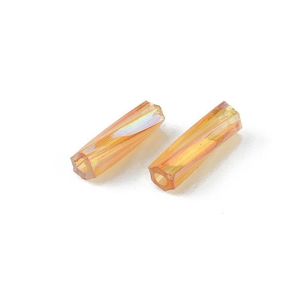 

PandaHall 900Pcs Transparent Glass Twist Bugle Beads, Round Hole, Saddle Brown, 6x2mm, Hole: 0.8mm Glass