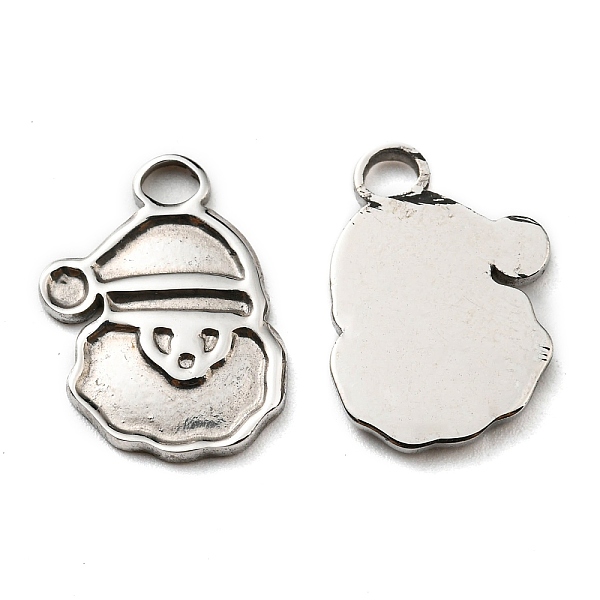 

PandaHall 304 Stainless Steel Charms, Manual Polishing, Christmas Theme, Santa Claus, Stainless Steel Color, 15x11x2mm, Hole: 2mm 304...