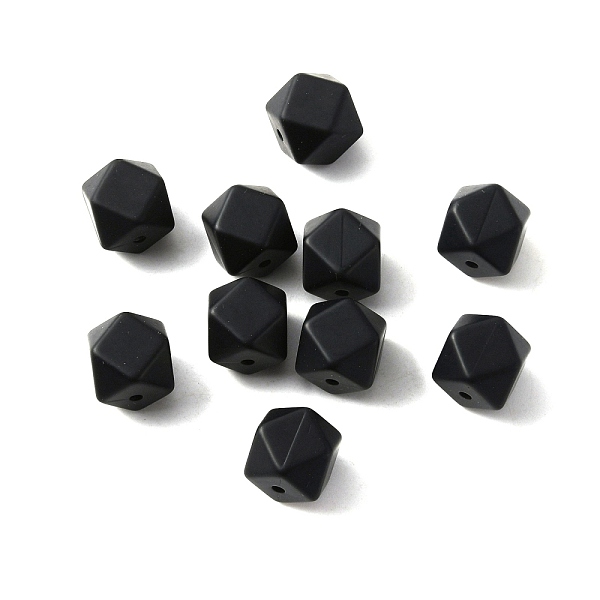 

PandaHall Silicone Beads, DIY Nursing Necklaces and Bracelets Making, Chewing Pendants For Teethers, Octagon, Black, 14x14x14mm, Hole: 2mm...