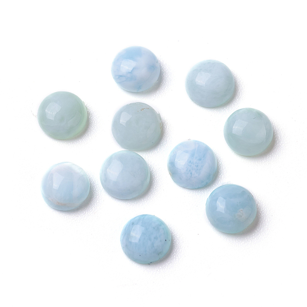

PandaHall Natural Larimar Cabochons, Half Round/Dome, 5x2.5~3mm Larimar Half Round Blue
