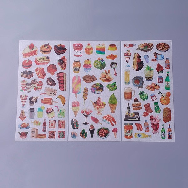 

PandaHall Scrapbook Stickers, Self Adhesive Picture Stickers, Food Food Pattern, Colorful, 200x100mm Paper Food