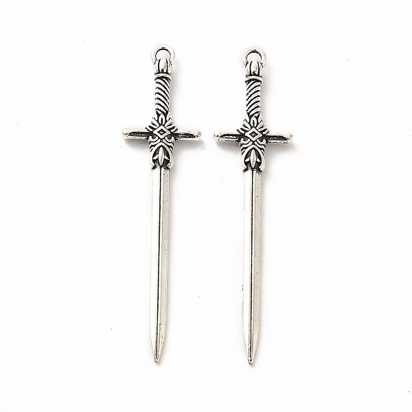 

PandaHall Tibetan Style Alloy Pendants, Sword Charm, Antique Silver, 49.5x12x3.5mm, Hole: 2mm Alloy Others
