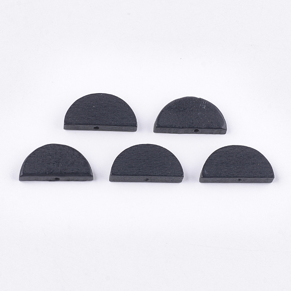 

PandaHall Painted Natural Wood Beads, Semicircle, Black, 10x20x4mm, Hole: 1.5mm Schima Wood Half Round Black