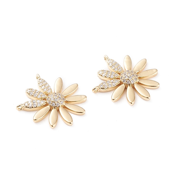 

PandaHall Brass Micro Pave Clear Cubic Zirconia Pendants, Long-Lasting Plated, Flower, Real 18K Gold Plated, 23x21x4mm, Hole: 1mm...