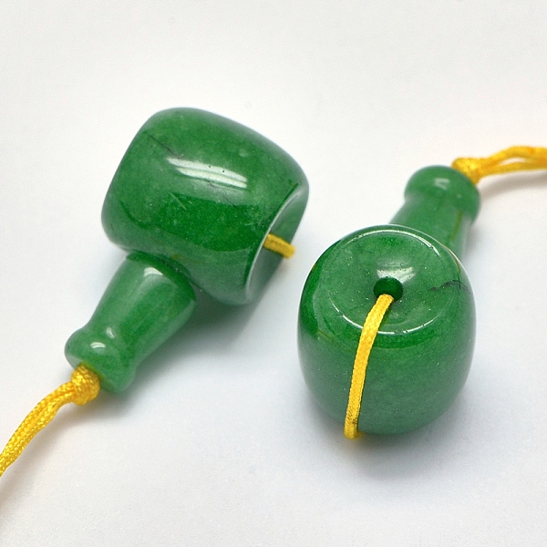 

PandaHall Natural Jade 3 Hole Guru Beads, T-Drilled Beads, Dyed, 25~26x13x14mm, Hole: 1.8mm, 2mm Jade Others