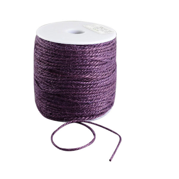 

PandaHall Colored Jute Cord, Jute String, Jute Twine, 3-Ply, for Jewelry Making, Purple, 2mm, about 109.36 yards(100m)/roll Jute Purple