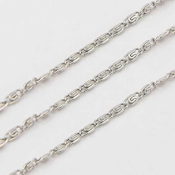 

PandaHall 3.28 Feet 304 Stainless Steel Lumachina Chains, Snail Chains, Decorative Chains, Soldered, Stainless Steel Color, 1.8x0.8mm 304...