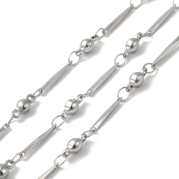 

PandaHall 304 Stainless Steel Faceted Rectangle Link Chains, with Spool, Soldered, Stainless Steel Color, 13x1x1mm and 8x3.5x3.5mm 304...