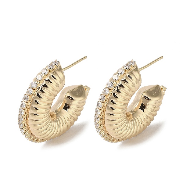 

PandaHall Brass Stud Earrings, Half Round, Golden, 29x9x10.5mm Brass Half Round