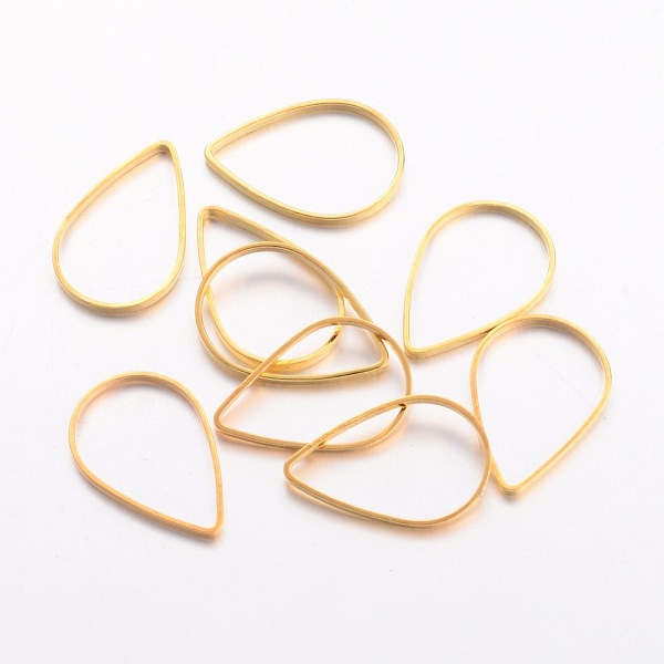 

PandaHall Brass Linking Rings, teardrop, plated in golden color, about 11mm wide, 16mm long, 1mm thick Brass Teardrop
