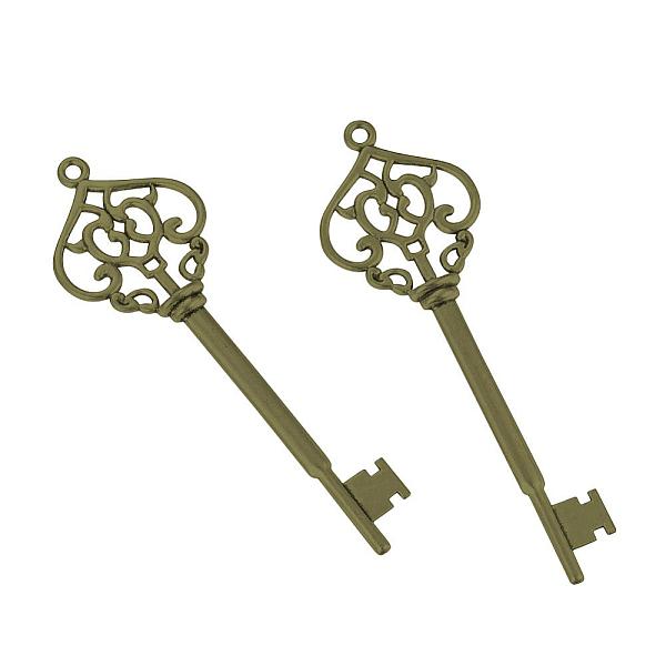 

PandaHall Tibetan Style Alloy Big Pendants, Skeleton Key, Cadmium Free & Lead Free, Antique Bronze, 69x21.5x5mm, Hole: 2mm, about...