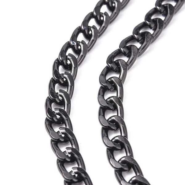 

PandaHall Aluminum Twisted Chains Curb Chains, Unwelded, Oxidated in Black, Size: about Chain: 10mm long, 6mm wide, 2mm thick Aluminum Black
