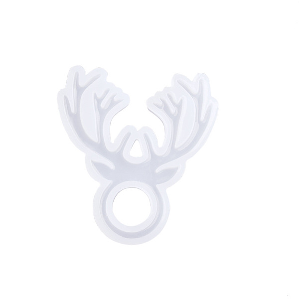 

PandaHall Antler Shape Ring Silhouette Silicone Molds, Resin Casting Molds, for UV Resin, Epoxy Resin Jewelry Making, White, 60x53x5mm...