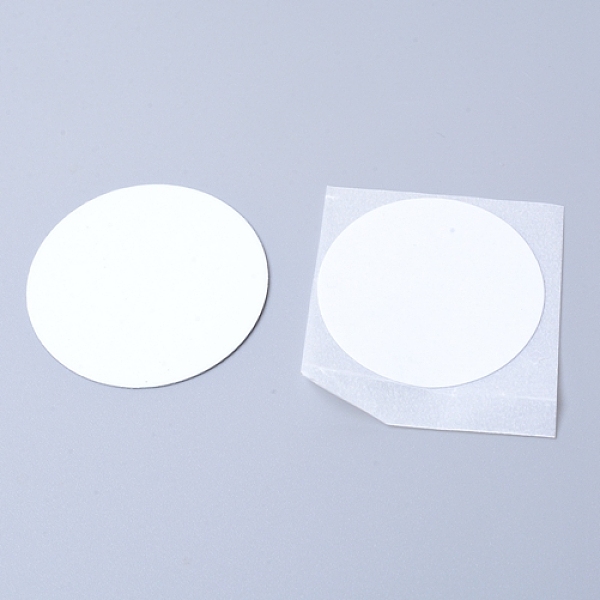 PandaHall Aluminum Heat Press Thermal Transfer Crafts, Round, White, 35~38x0.2~0.3mm Aluminum None White