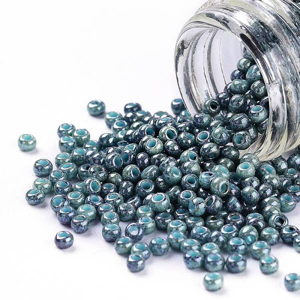 

PandaHall TOHO Round Seed Beads, Japanese Seed Beads, (1208) Opaque Blue Marbled, 11/0, 2.2mm, Hole: 0.8mm, about 1110pcs/10g Glass Blue