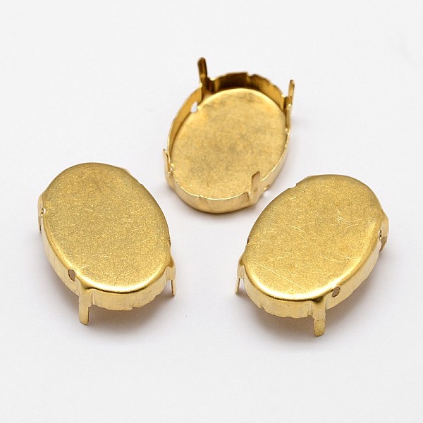 

PandaHall Oval Brass Sew on Prong Settings, Claw Settings for Pointed Back Rhinestone, Golden, 8x6x0.4mm, Fit for 6x8mm cabochons, about...