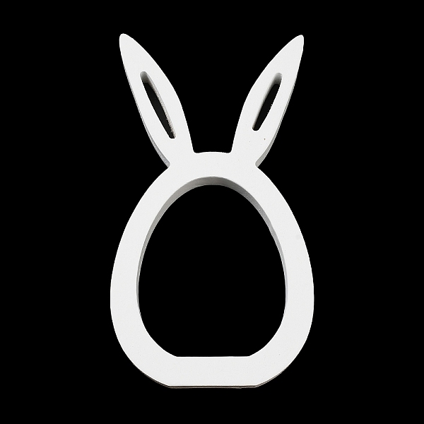 

PandaHall Easter Wood Rabbit Figurines, for Home Desktop Decoration, White, 190x105x18mm Wood Rabbit White