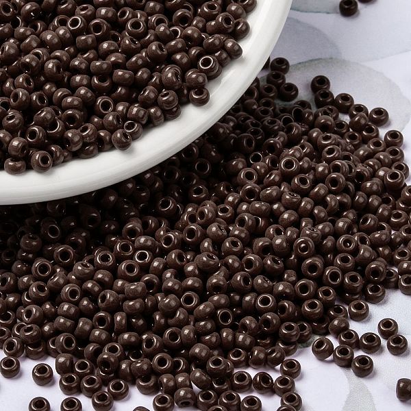 

PandaHall MIYUKI Round Rocailles Beads, Japanese Seed Beads, (RR419) Opaque Red Brown, 8/0, 3mm, Hole: 1mm, about 2111~2277pcs/50g Glass...