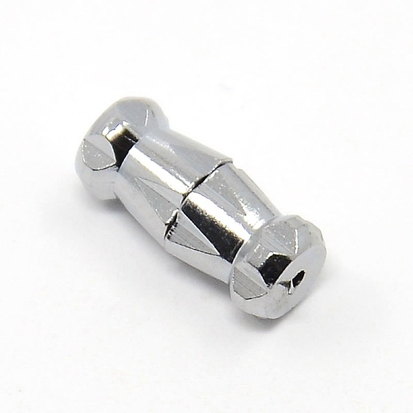 

PandaHall Brass Screw Clasps, Platinum, 11x4.5mm, hole: 0.5mm Brass