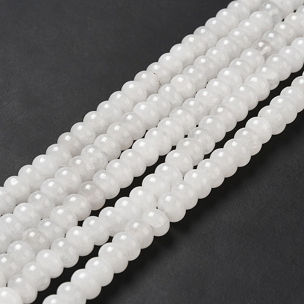 

PandaHall Natural White Jade Beads Strands, Rondelle, 8x5mm, Hole: 0.7mm, about 70pcs/strand, 14.76~14.96 inch(37.5~38cm) White Jade...