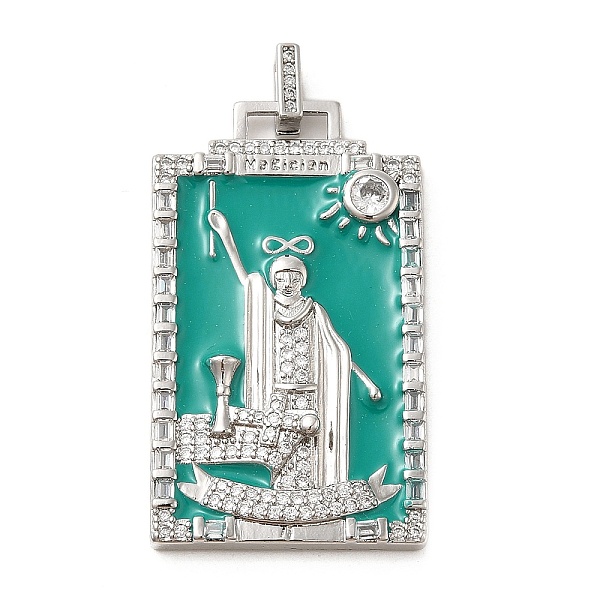 

PandaHall Brass Micro Pave Cubic Zirconia Pendants with Enamel, Tarot, Teal, 39.5x23x2.5mm, Hole: 4.5x2mm Brass+Cubic Zirconia+Enamel Tarot..., Cyan