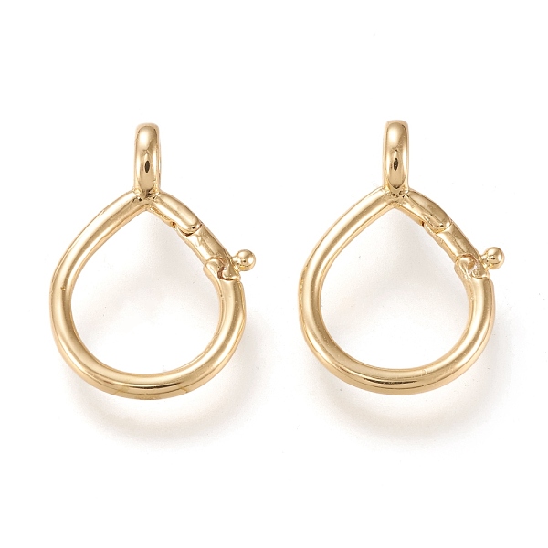 

PandaHall Brass Keychain Clasp Findings, Long-Lasting Plated, Teardrop, Golden, 25.5x17.5x2mm, Hole: 4mm Brass Teardrop