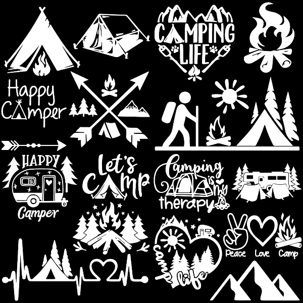

PandaHall 4Pcs 4 Styles PET Waterproof Self-adhesive Car Stickers, Reflective Decals for Car, Motorcycle Decoration, Silver, Tree, 200x200mm..., White