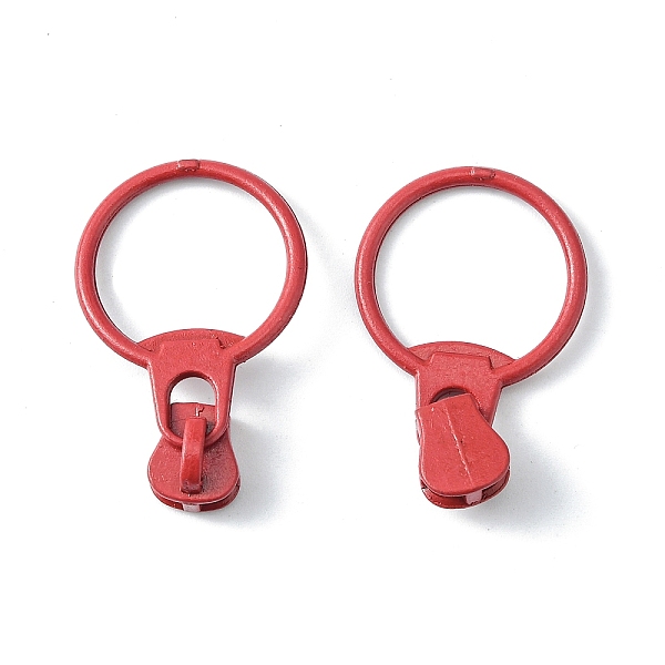 

PandaHall Alloy Zipper, with Resin Puller, Round, Cadmium Free & Lead Free, Dark Red, 37mm, ring: 31.5x23.5x1.5mm, zipper puller...