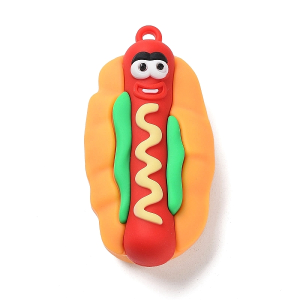 

PandaHall PVC Plastic Big Pendants, Bread, 55.5x28x17.5mm, Hole: 3mm PVC Food Red