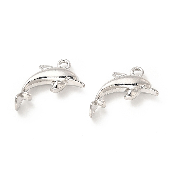 

PandaHall Rack Plating Alloy Pendants, Cadmium Free & Lead Free, Dolphin Charms, Platinum, 19.5x16.5x5mm, Hole: 1.8mm Alloy Dolphin