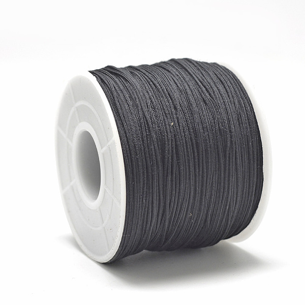 

PandaHall Polyester Cords, Black, 0.5~0.6mm, about 131.23~142.16 yards(120~130m)/roll Polyester Black