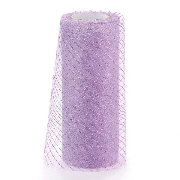 PandaHall Glitter Deco Mesh Ribbons, Tulle Fabric, for Wedding Party Decoration, Skirts Decoration Making, Plum, 5.9 inch(15cm)...