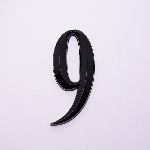 

PandaHall Plastic & PVC Number Sign Labels, Black, Num.9, 9: 51.5x31.5x8mm Plastic Black
