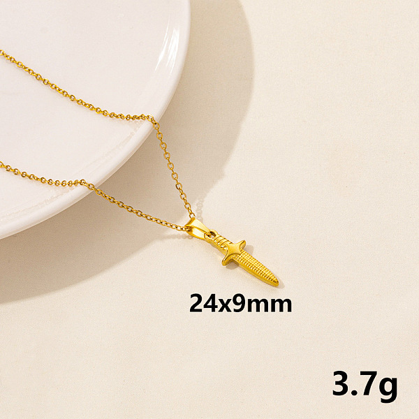 

PandaHall Vintage Stainless Steel Sword Pendant Necklaces for Women, Collarbone Chain Jewelry Stainless Steel