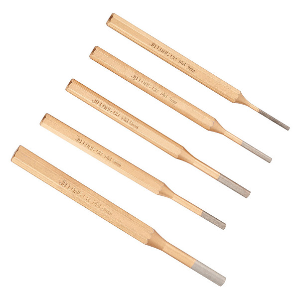 

PandaHall OLYCRAFT 5Pcs 5 Sizes Brass Punch Set Brass Drive Pin Punch Set Brass Punch Tools Accessories Removing Repair Tool for Watch...