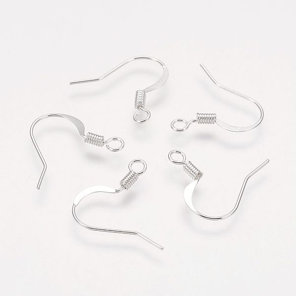 

PandaHall Brass French Earring Hooks, with Horizontal Loop, Flat Earring Hooks, Nickel Free, Silver, 17mm, Hole: 2mm Brass Silver