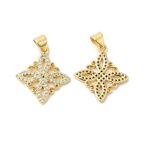 

PandaHall Brass Micro Pave Clear Cubic Zirconia Pendants, Flower, Real 16K Gold Plated, 21.5x19x2mm, Hole: 4.5x3.5mm Brass+Cubic Zirconia...