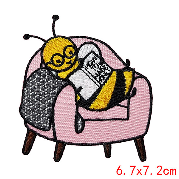 

PandaHall Animal Theme Computerized Embroidery Cloth Iron on/Sew on Patches, Costume Accessories, Bees Pattern, 72x67mm Cloth Bees
